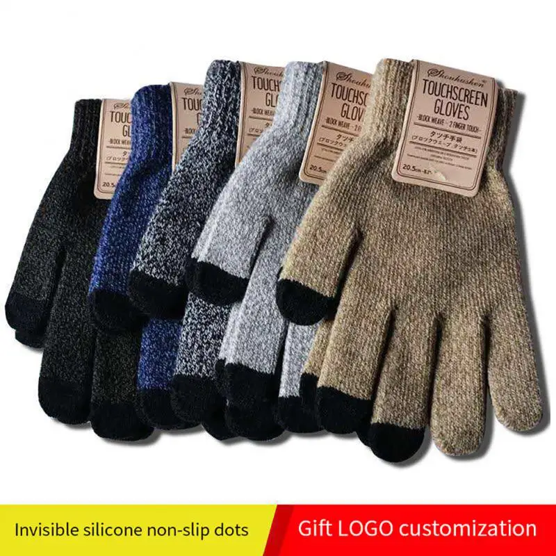 女性用カシミヤニット手袋,暖かい,厚い,タッチスクリーン,スキー,アウトドア,サイクリング,冬,秋