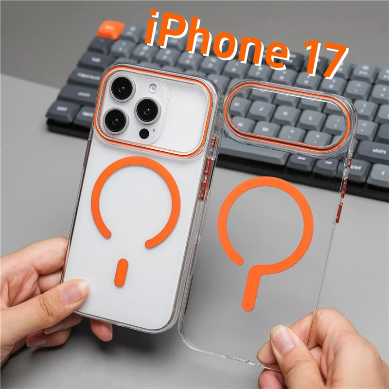 Ultrathin Non-Yellowing Clear for Magsafe Magnetic Case For iPhone 17Pro 16 15 14 16Pro Max Wireless Charging Shockproof Cover