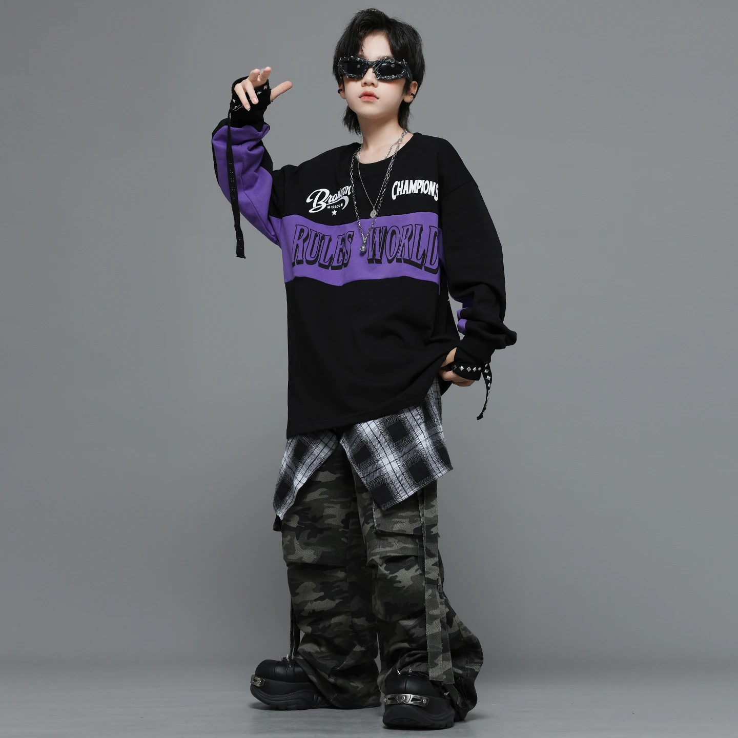 Mädchen Hip Hop Crop Tank Top Print Hosen Kinder K-pop Denim Lose Hosen Street Dance Kleidung Sets Kinder Mädchen gruppe Kostüme
