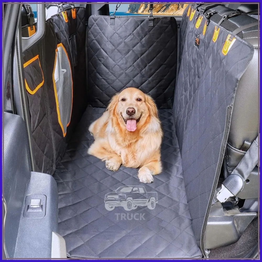 

Large Dog Seat Cover for Truck, Waterproof Hammock with Mesh Window, Heavy Duty Scratch-Proof Back Seat Protector for F150