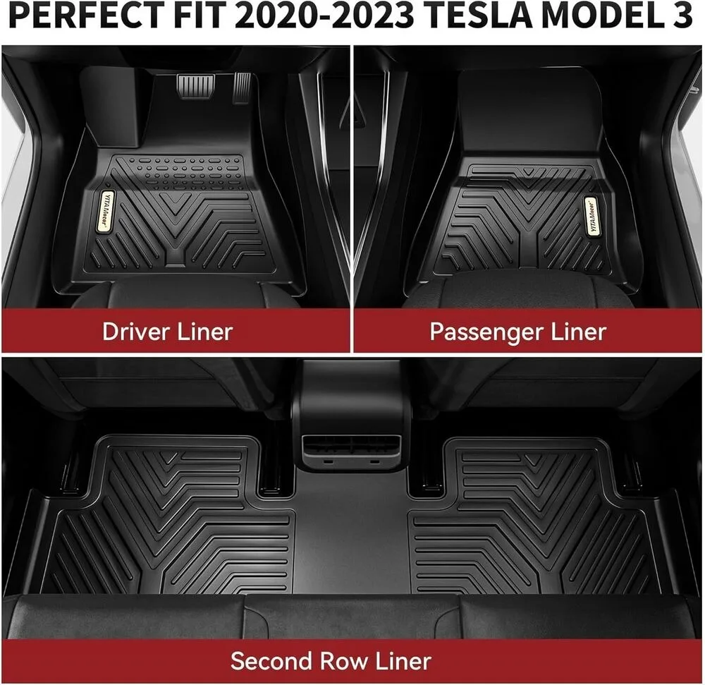 Floor Mat + Cargo Liner Full Set for 2020-2024 Tesla Model 3 All Weather Car Mar United States