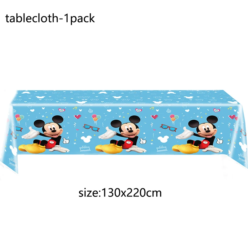 Fournitures de fête de dessin animé Disney TureMouse pour enfants, assiette en papier britannique, tasse en papier, nappe, cadeau de faveur,