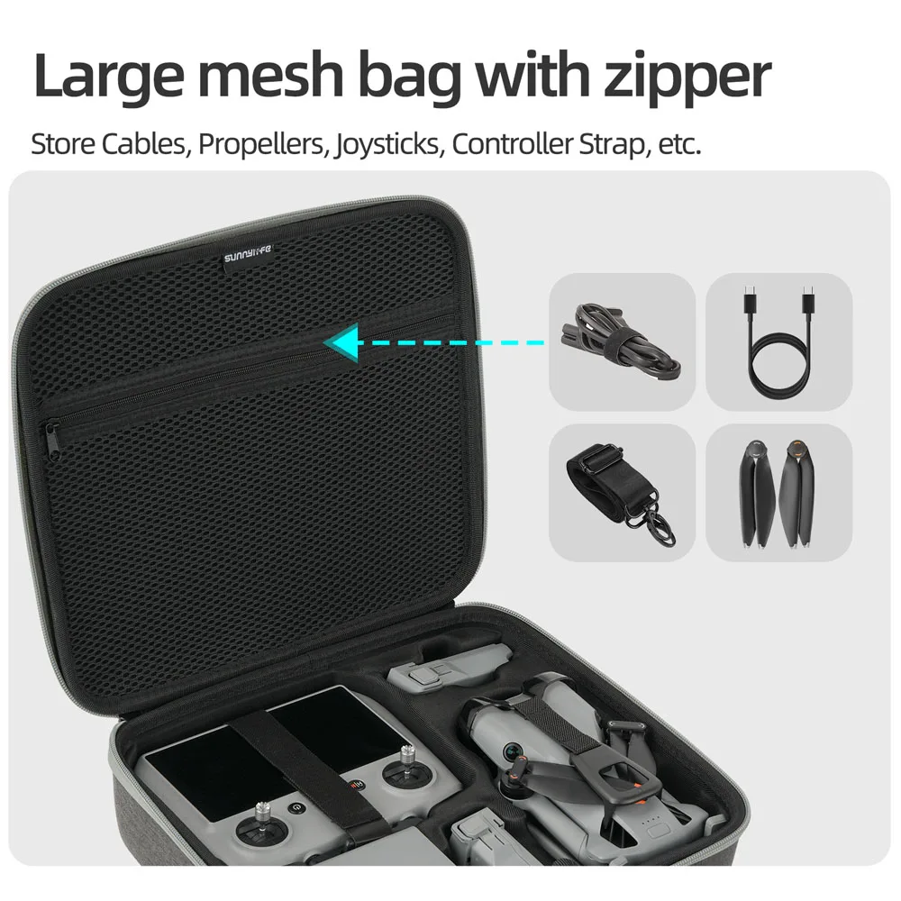 Sunnylife Storage Handbag for DJI Mini 5 Pro Portable Carrying Case Shoulder Bag for DJI RC 2/1 RC-N3/2/N1 Controller Travel Box - Image 3