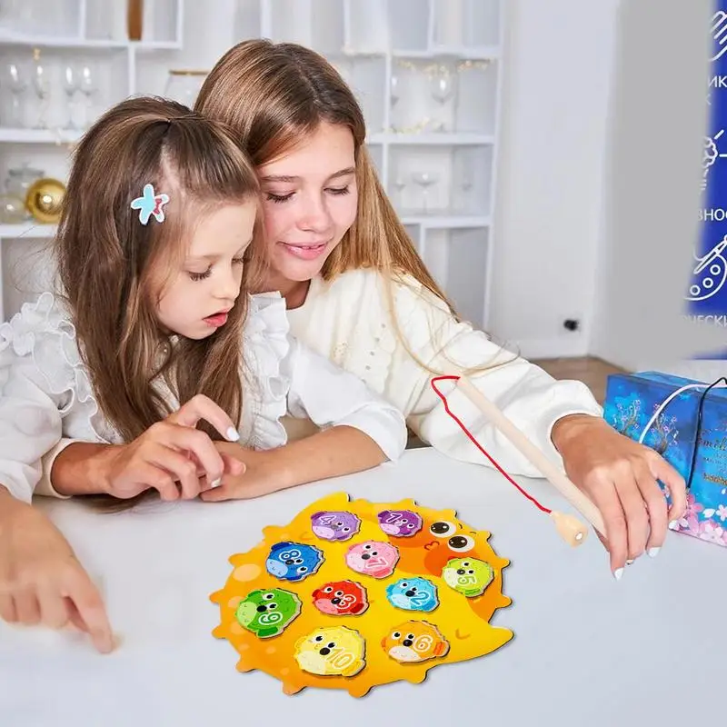 Jeu de pêche en forme de poisson-souffleur de dessin animé mignon pour enfants, jeux interactifs parent-enfant, jouets de motricité fine, alth