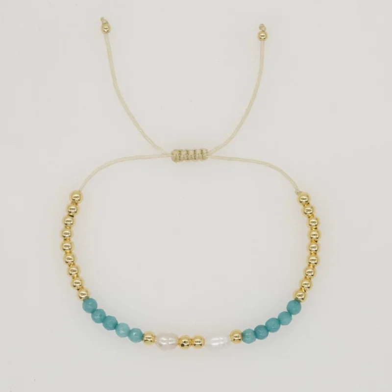 Go2boho 18k Gold Plated Pearl Bead Bracelet For Women Handmade Freshwater Pearl Semi-precious Stone Stack Adjustable Jewelry