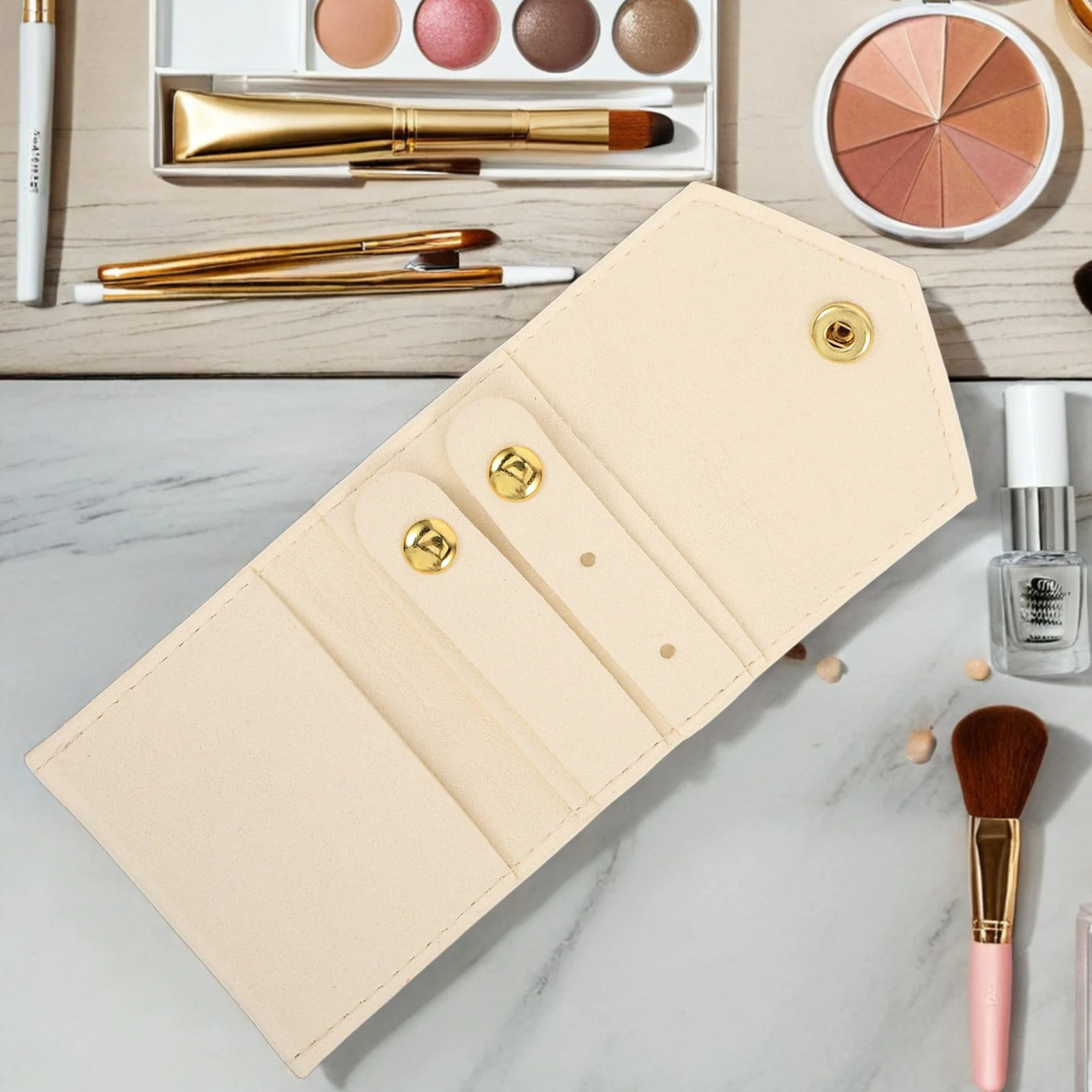 

Travel Jewelry Organizer Case Portable Foldable Mini Pouch for Earrings Necklaces Rings Stylish Jewelry Storage Bag Women