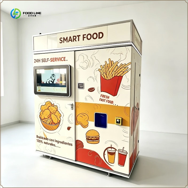 French Fries Vending Machine Intelligent Hot Crispy Fries Vending Kiosk for Airport High Footfall Place FL Customized
