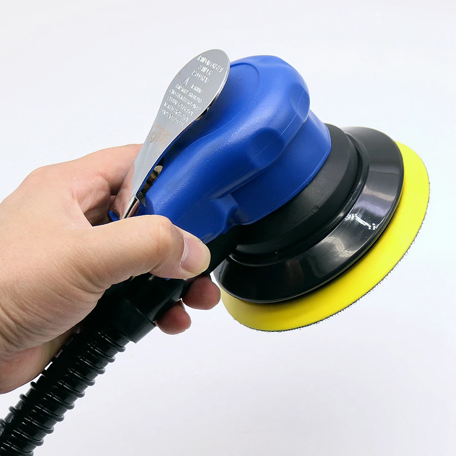 

5-дюймовая пневматическая шлифовальная машина с выхлопной трубой для шлифовки, вощения и полировки дерева, пластика, металлов, камня