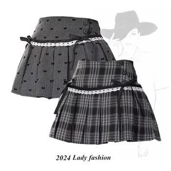 Zomer Jaren 2000 Kawaii Zoete Y2k Mini Rok Vrouw Japanse Stijl Boog Leuke Rok Uitloper Casual Mode Rok Hot Meisjes chic