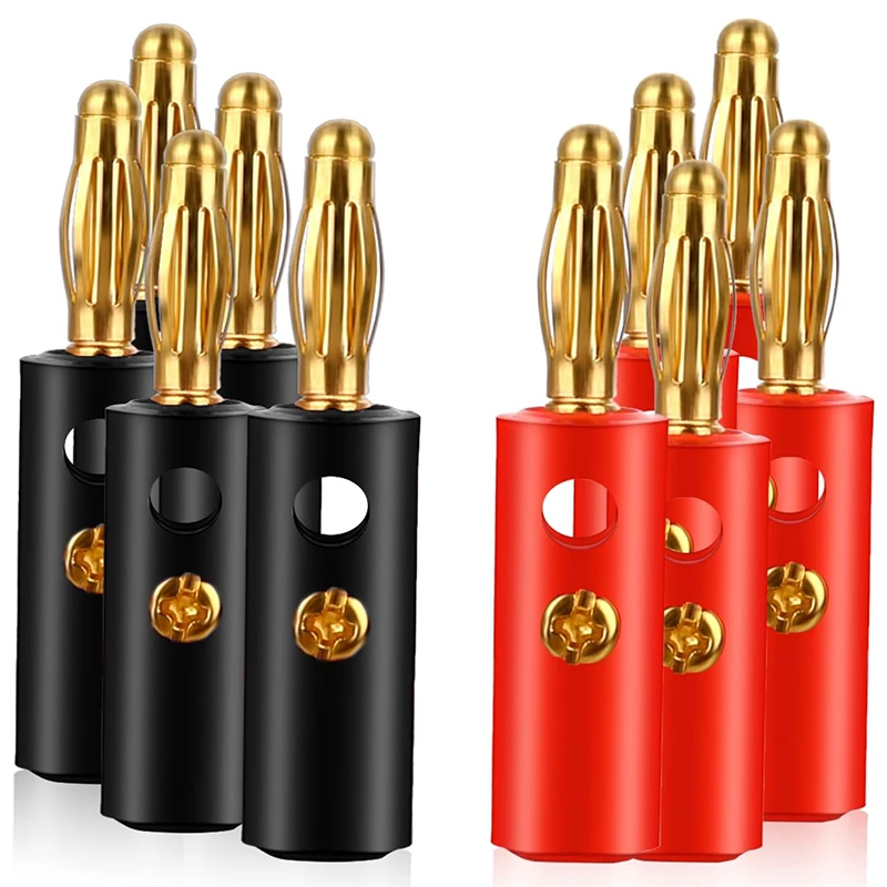 10 sztuk głośnik audio śruba pozłacana wtyki bananowe złącza 4mm wzmacniacz wideo kabel złącza przewodów zestaw adapterów gniazd