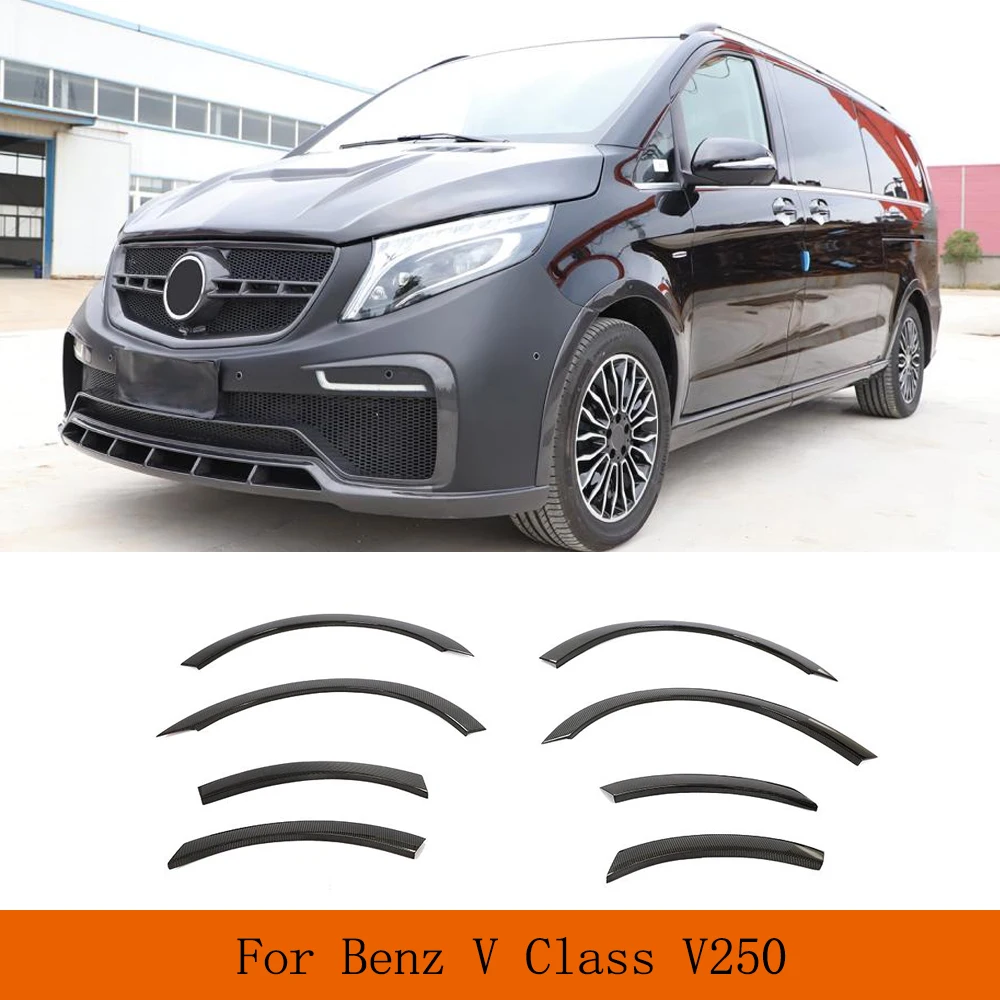 For Mercedes-Benz V Class V250 V220d 2015-2019 Carbon Fiber Car Wheel Arches Auto Wheel Eyebrow Wide Body Mudguard Mud Guard