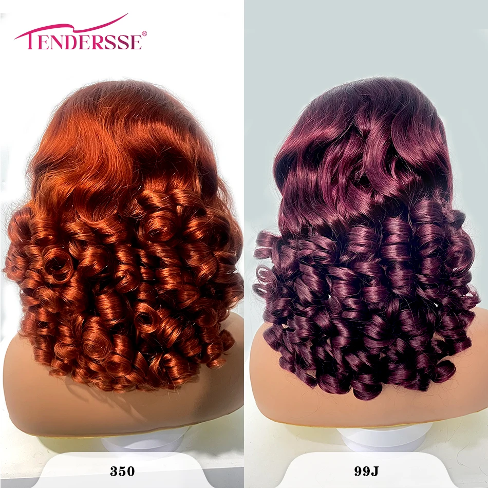 100% Vietnamese Raw Hair Wigs 250 Density Ombre Double Drawn Bouncy Curly Loose Wave 13x4 HD Lace Front Glueless Wig Pre Plucked - Image 5