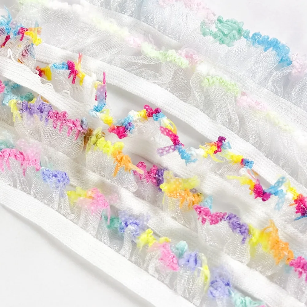 

2cm Unilateral Fungus Elastic Band Lace Skirt Handmade Diy Clothing Accessories High-value Decorative Ribbons