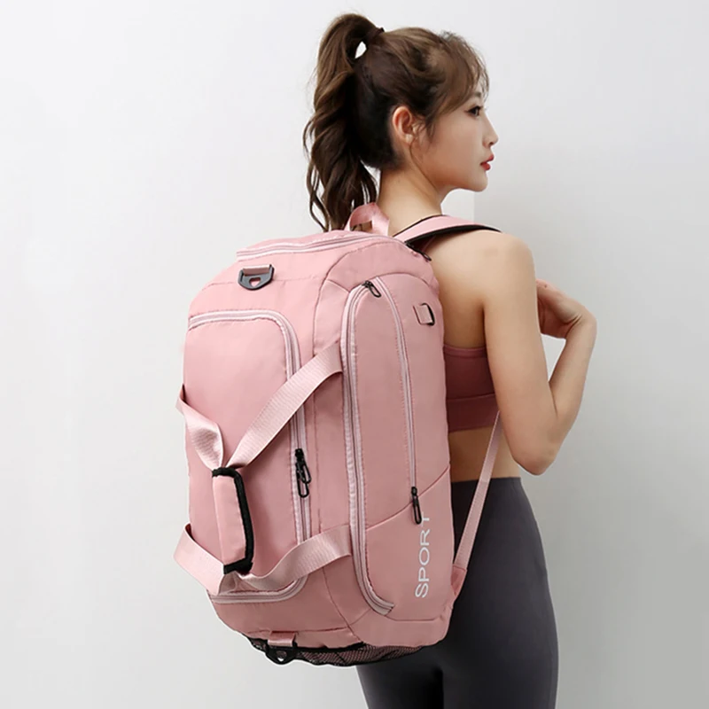 Bolsa de gimnasio de Fitness para mujer, mochila de viaje, bolsos de hombro, bolsa de Yoga al aire libre, bolsa de equipaje de entrenamiento, bolso cruzado, seco, húmedo, Weekender