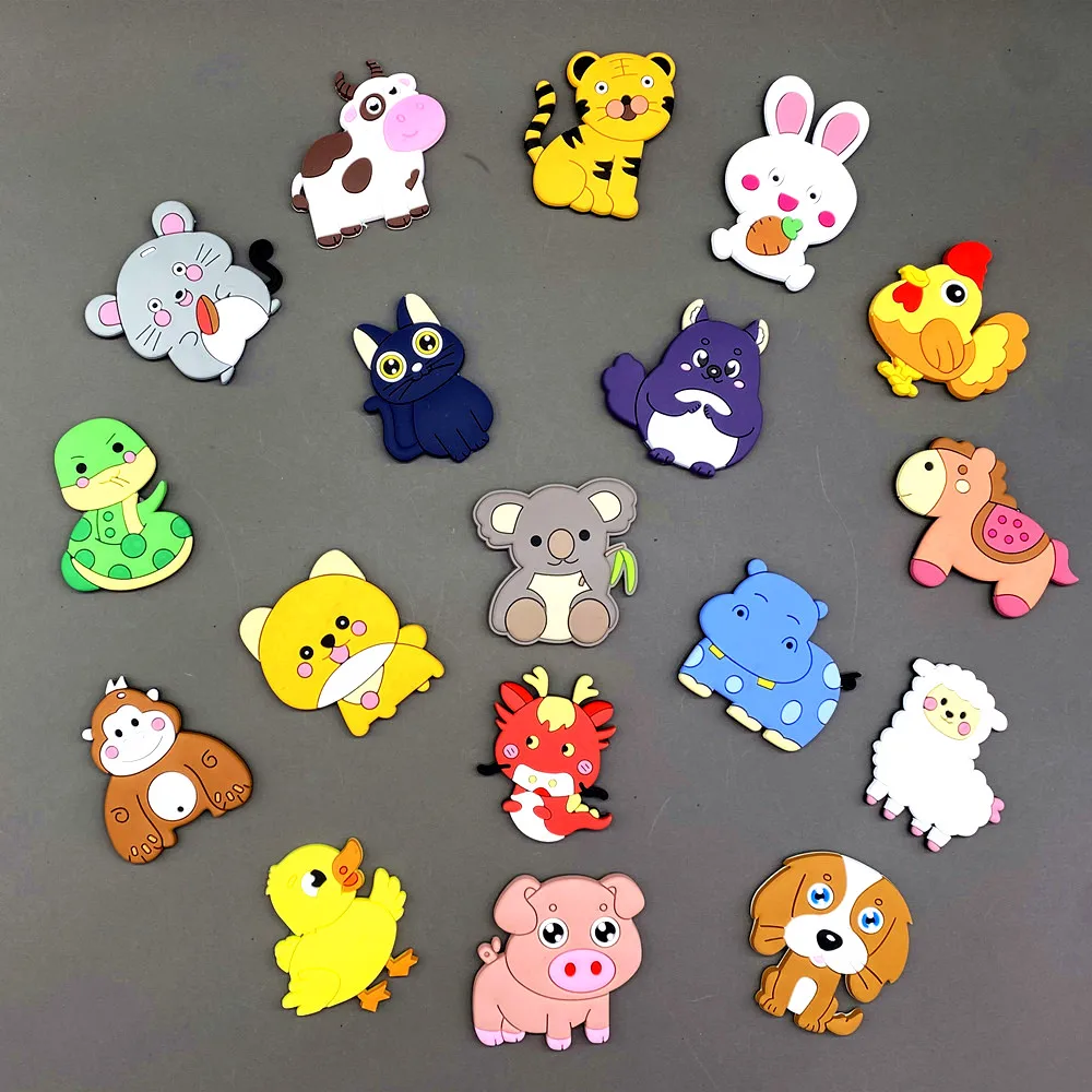 

2024 Cute Fridge Magnets for Children Cartoon Dinasour Bee Animal Magnet for Refrigerator Decor PVC Magnetic Sticker for Kid Toy