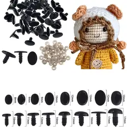 50pcs Doll Accessories Black Plastic Plush Safety Noses Amigurumi For DIY Funny Toy Eyes Noses Anima Accessories Crafts Making