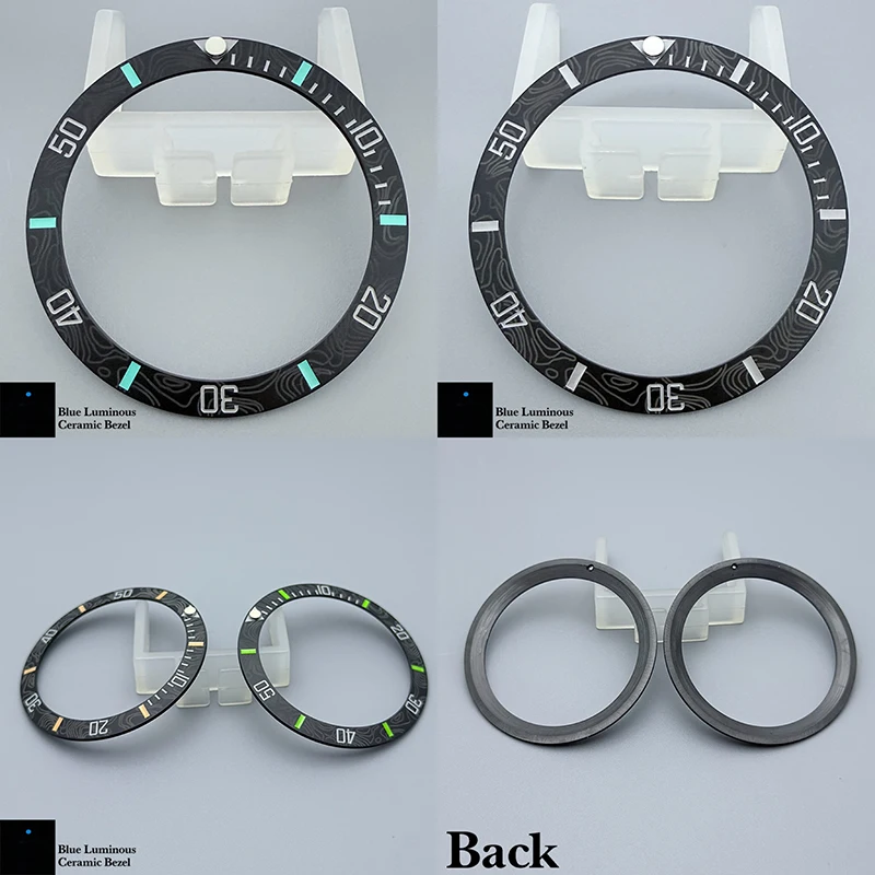 

SmileLife 38-30.5mm Luminous Blue Curved Ceramics Bezel Insert Fit 40mm Watch Case NH35 NH36 Movement Bezel