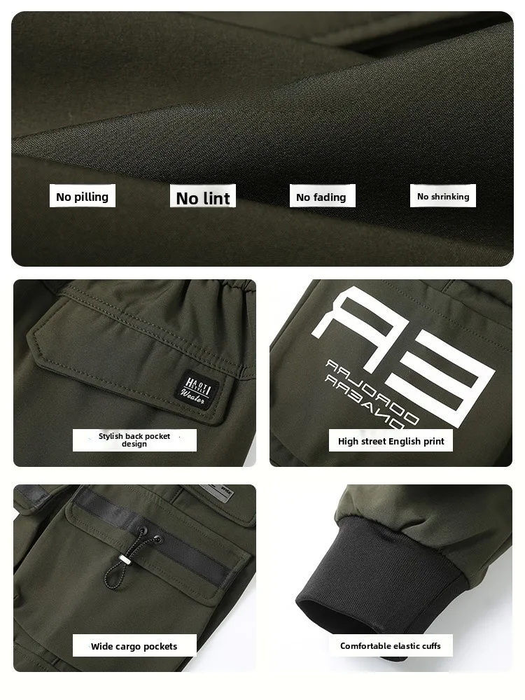 Calças de Trabalho Militares para Homens, Outono Inverno, Forradas, Casuais, Largas, com Punhos, Estilo Americano para Paracaidistas...