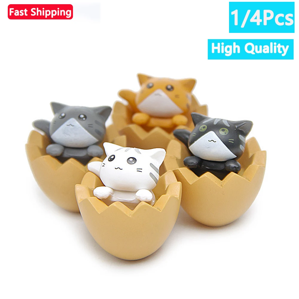 1/4PCS Kawaii Cat Mini Ornament Garden Kitten Statue Gift for Kids Children Baby Room Toy Miniature Figurines Home Decoration