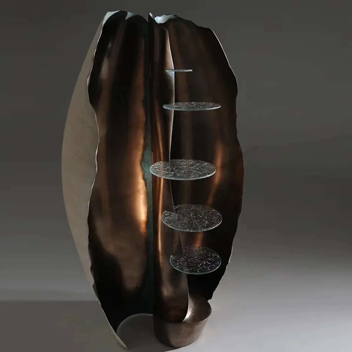 Light luxury art wine cabinet interior aesthetics luxury metal glass carved locker designer high value decorative cabinet