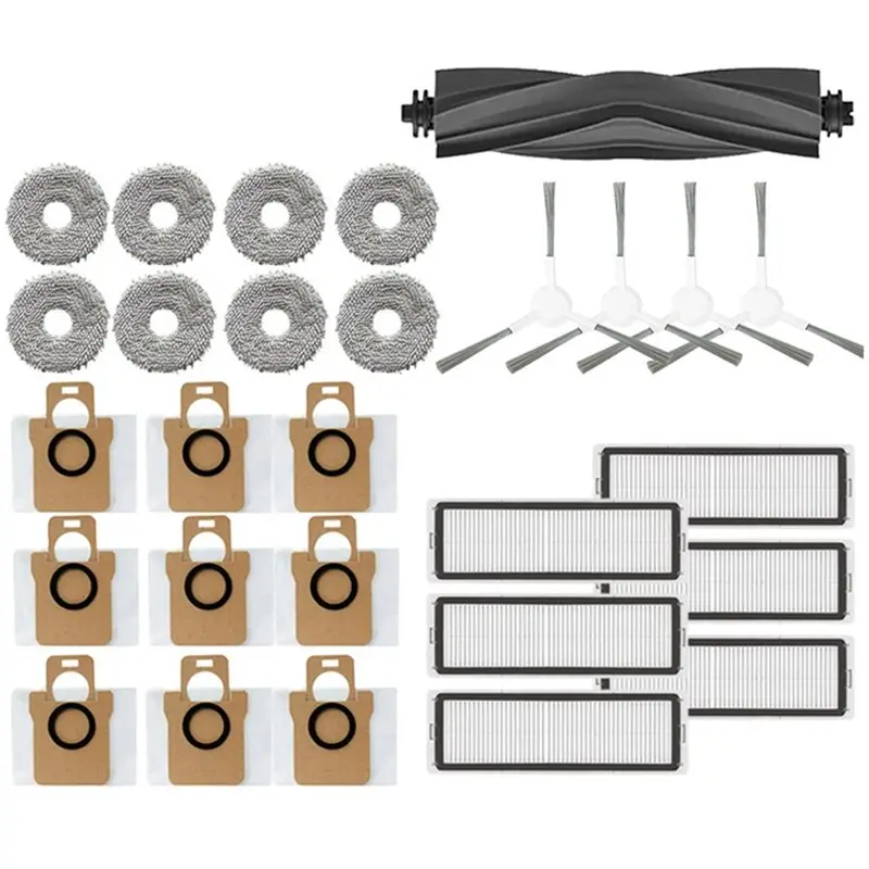 

A23F-Robot Vacuum Cleaner Spare Replacement Parts For Dreame Bot L10s Ultra L10 Ultra- Rubber Side Brush Hepa Filter Mop Rag Dus