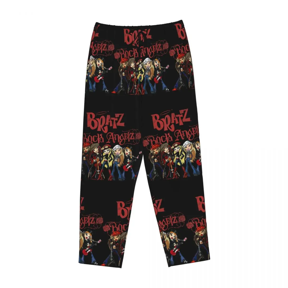 Custom Bratz Rock Angelz Group Shot Pajama Pants Women Animated Tv Lounge Sleep Drawstring Sleepwear Bottoms with Pockets