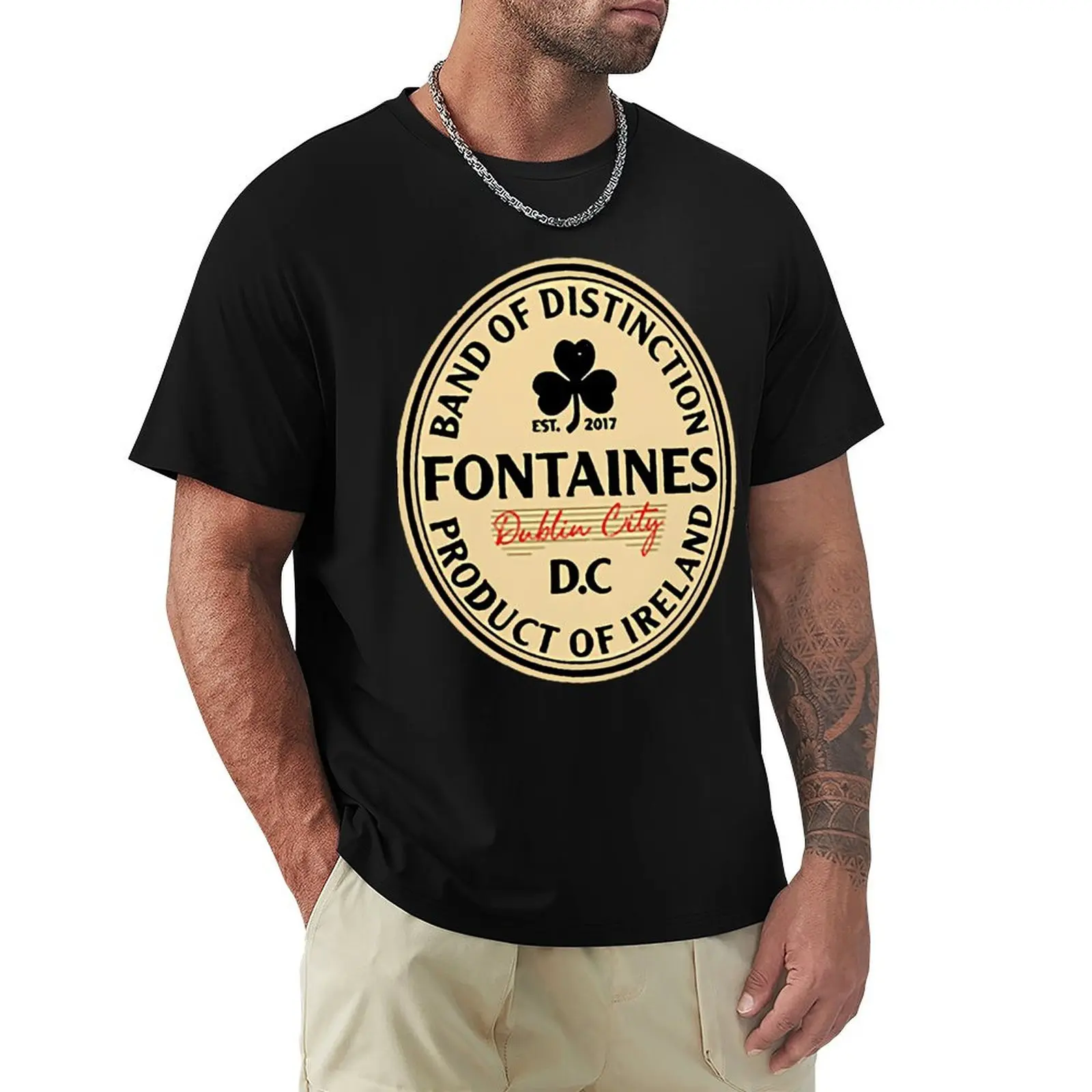 

Retro Logo Decal Fontaines Band Of Distinction T-Shirt Short sleeve tee Funny t-shirt anime figures T-shirts for men cotton