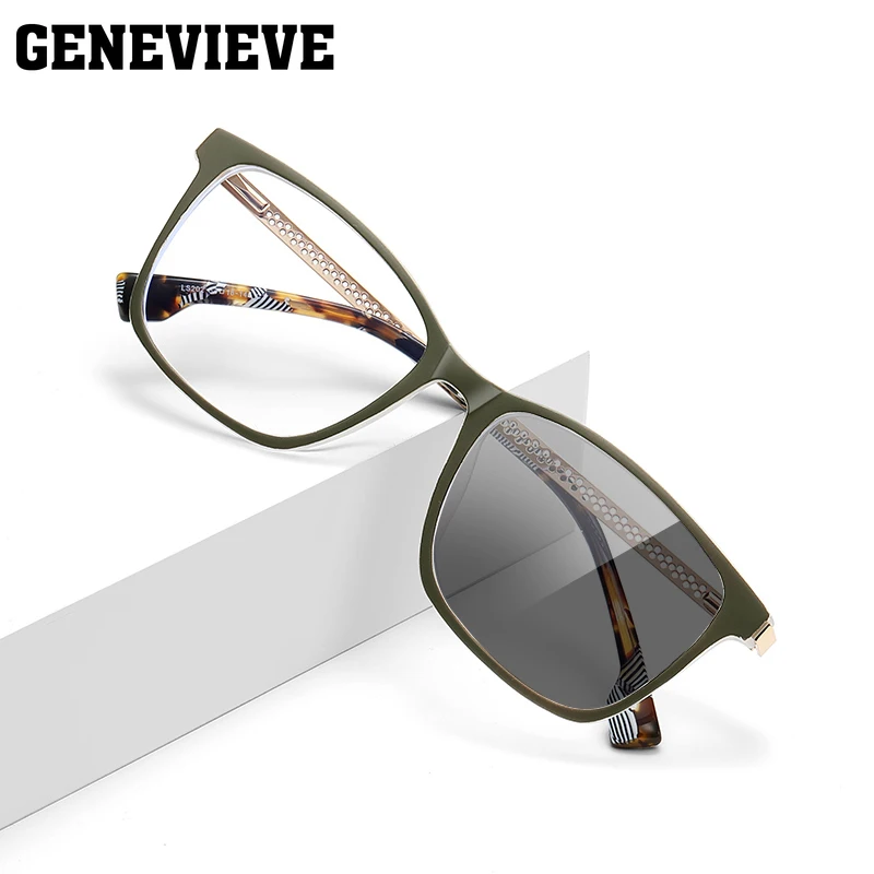 

GENEVIEVE новые модные ретро персонализированные дизайнерские мужские фотохромные очки с защитой от синего света, настраиваемые по рецепту LS202