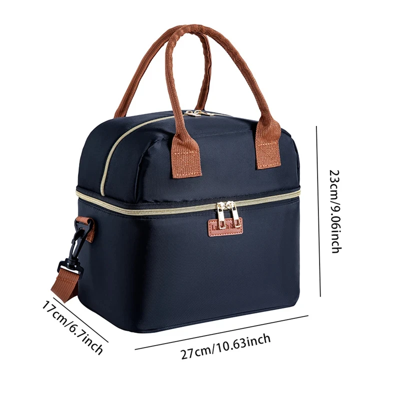 Tragbare isolierte Lunchtaschen für den Außenbereich, Thermo-Kühltasche, auslaufsicher, Handarbeit, Lunchbox, wasserdichte Tasche, Organizer-Tasche – Detail 13
