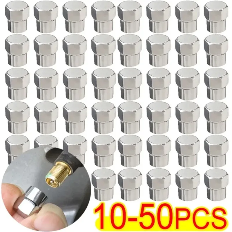 1-50PCS Car Tire Valve Stem Caps Hex Tyre Valve Stem Cover Universal for All Tire Valves Accessories Wheel Rim Tire Valve Caps