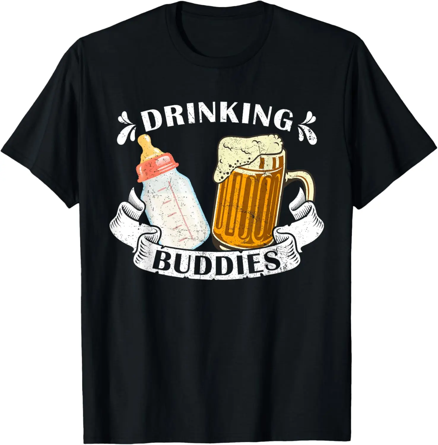 

Drinking Buddies Dad And Baby Drinking Team Father's Day T-Shirt