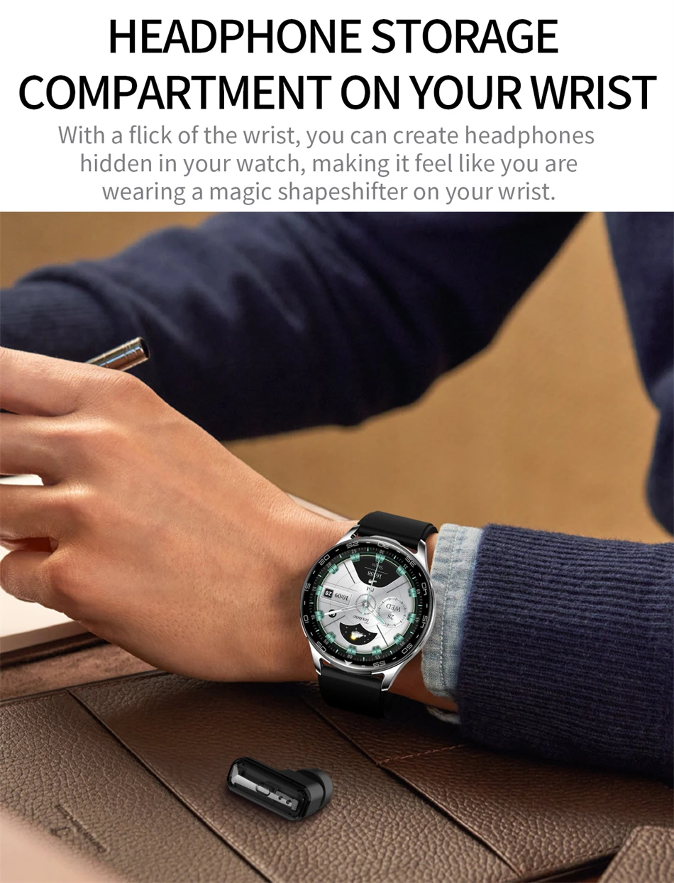 2026 Neue TWS 2-in-1 Bluetooth-Kopfhörer Smartwatch für Herren Herzfrequenz-Gesundheitsüberwachung Wasserdicht BT-Anrufe Musik-Smartwatch für Damen – Detail 8