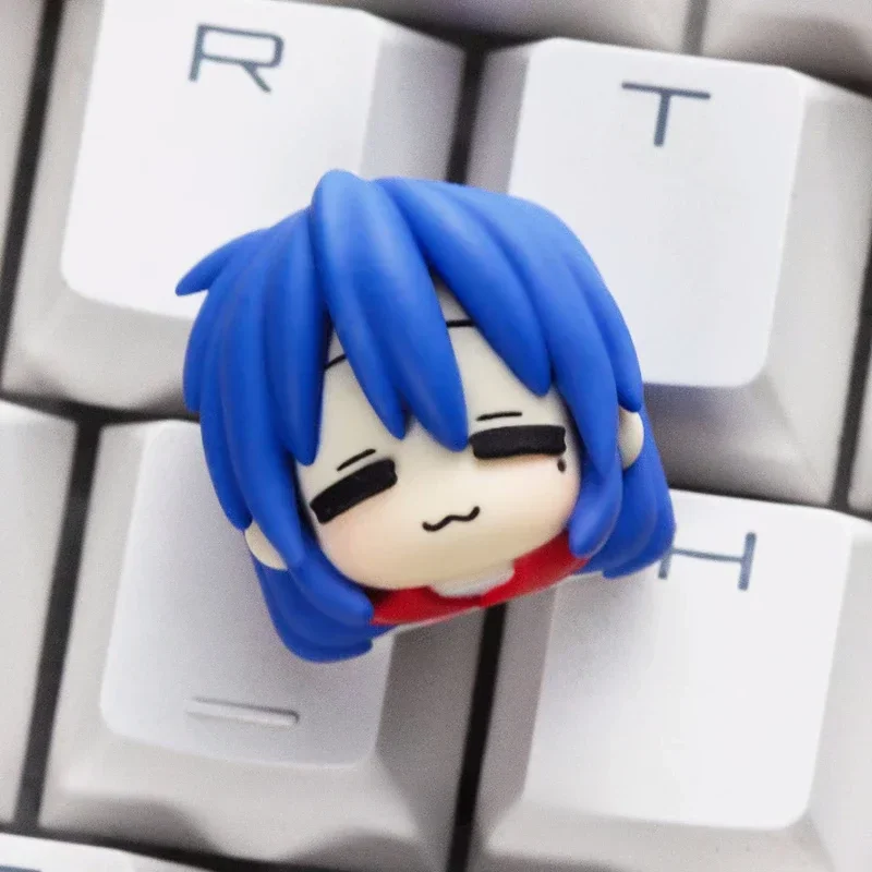 Lucky Star Series Keycaps Resin 3D Handmade Izumi Konata Cute Artisan Keycap MX Switch for Mechanical Keyboard Accessories Gifts