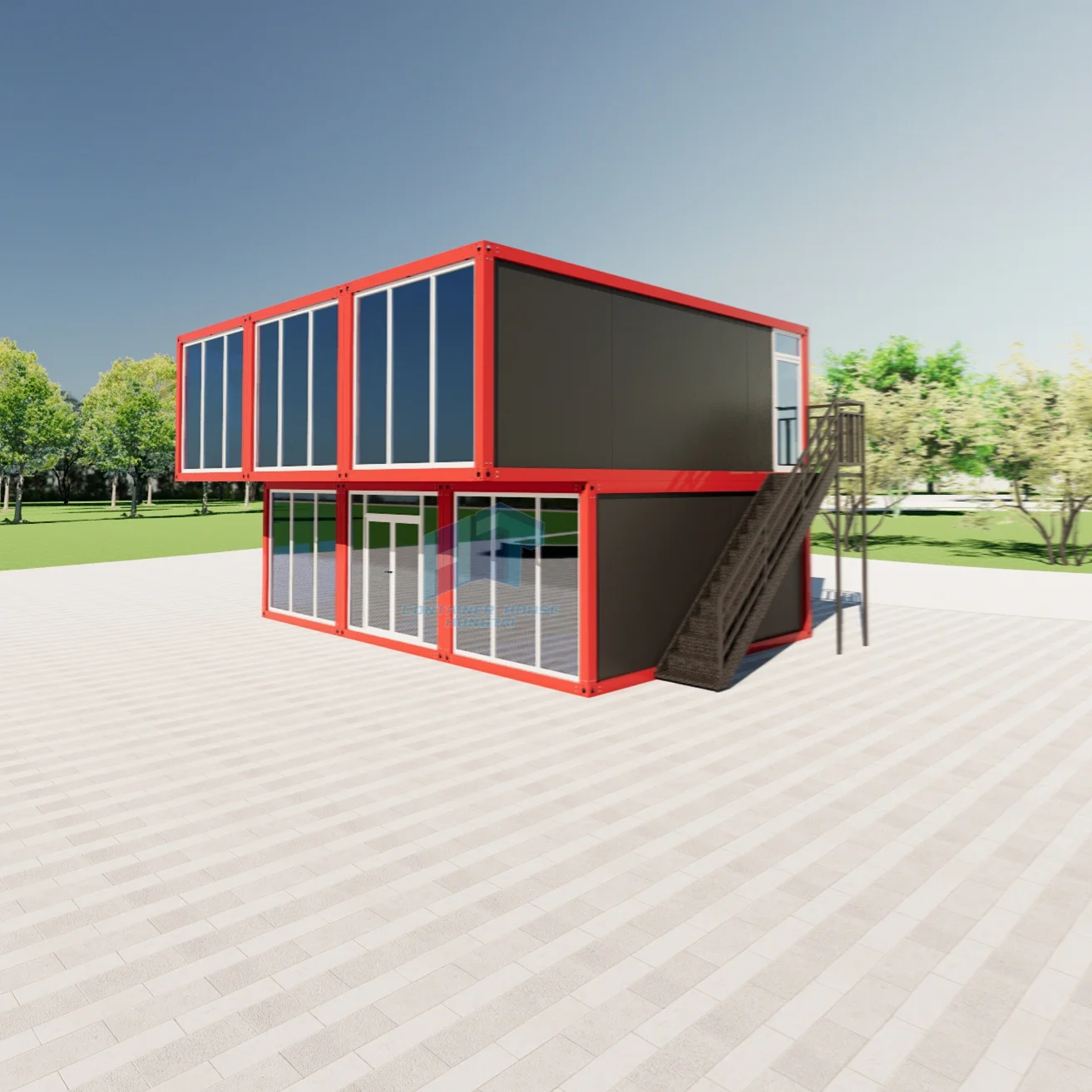

Customized Glass Wall Mobile Office Curtain Villa Leisure Sunroom Assemble Prefabricated Container House