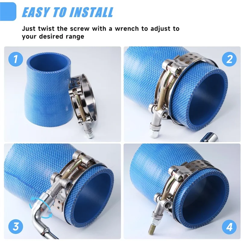 

AA81-16Pack T Bolt Hose Clamps Set 8 Size 3/4", 1", 1.25", 1.5", 1.75", 2", 2.25",2.5" Range 28-78Mm For Radiator Hoses Clamp