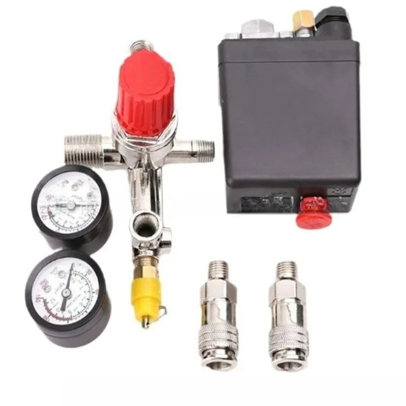 Air‑Compressor Pressure‑Switch Bracket‑Assembly Auto‑Control Unit With European Quick‑Connect Pneumatic Hardware Repair Fitting