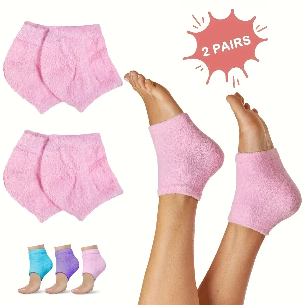 Overnight foot care socks;comfortable gel-lined spa socks that soften and moisturize dry,cracked feet;moisturizing opentoe socks