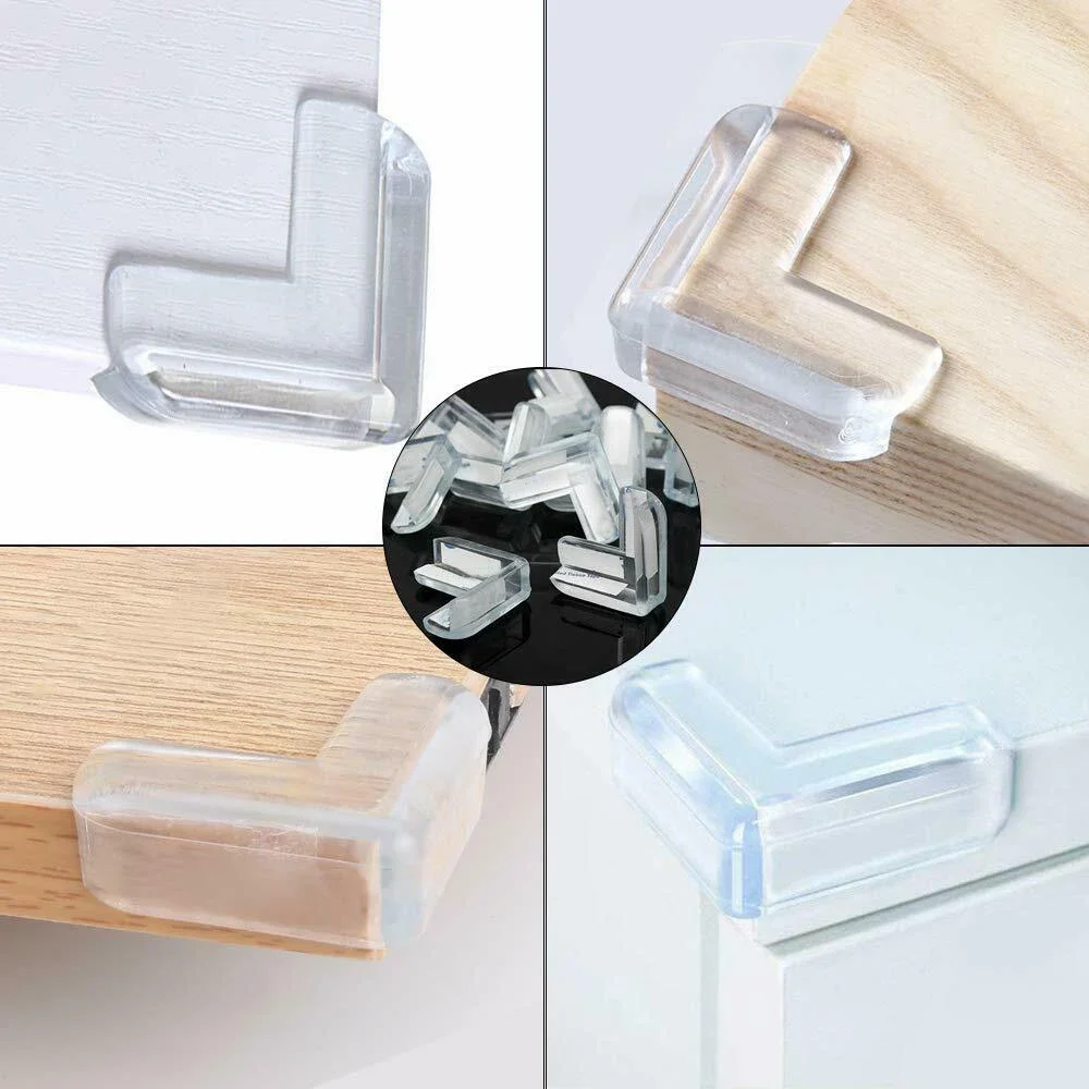 4pcs/lot Anti-collision Glass Table Protection Clear Rubber Furniture Table Desk Corner Edge Cushion Guard Protector Baby Cover image 5