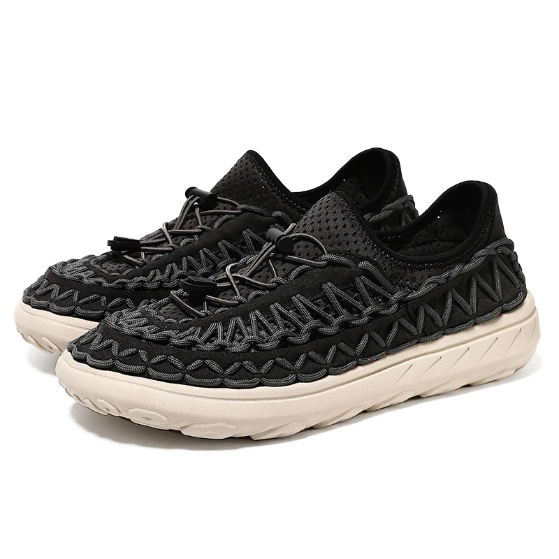 

Summer Big Size 47 Men Sandals Fashion Handmade Weaving Men's Shoes Design Breathable Casual Sneakers Outdoor Men's Garden Shoes