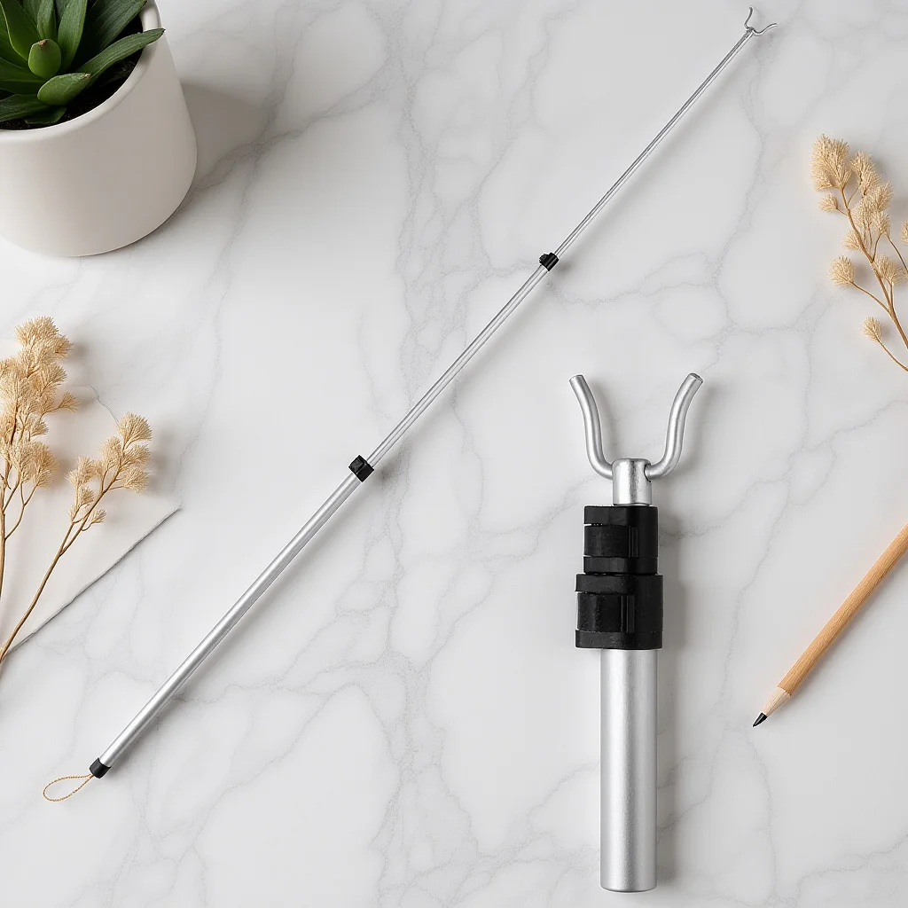 عمود ملابس للمنزل، قضيب غسيل قابل للسحب مع شماعة خطاف خزانة قابلة للتعديل، تدعم تصميم سهل التركيب #6