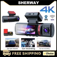 3 Channel 4K Dash Cam for Cars Camera Front Inside Rear Three Way Dashcam with GPS WiFi IR Night Vision Video Recorder Car DVR