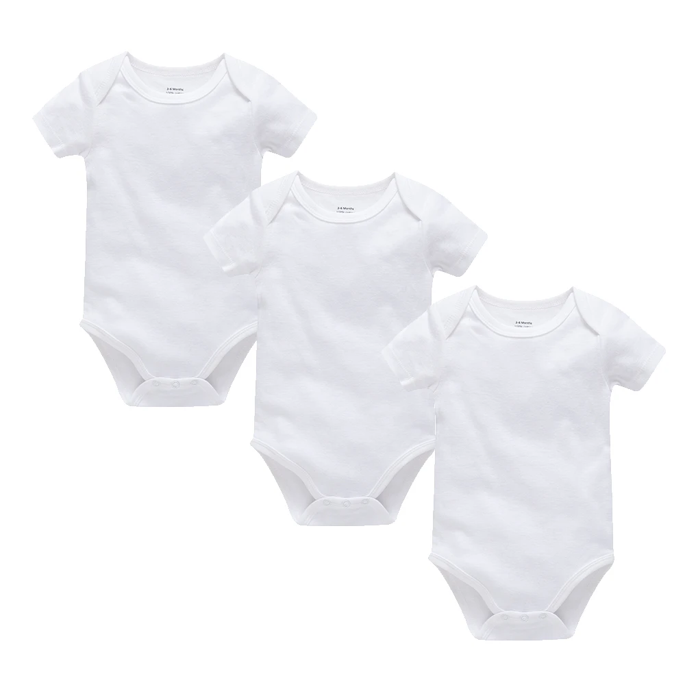 3 Pieces Baby Rompers Boys Clothing Muslin Blank Bodysuit Girls Pink Plain Colors Jumpsuit One piece Infant Products 0-24M