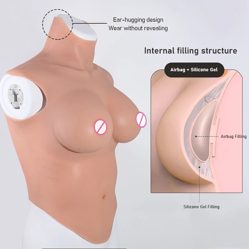 ONEFENG No-oil Silicone Breast Forms Fake Boobs Plate Enhancer Tits Male to Shemale Transgender Drag Queen Crossdressing Cosplay