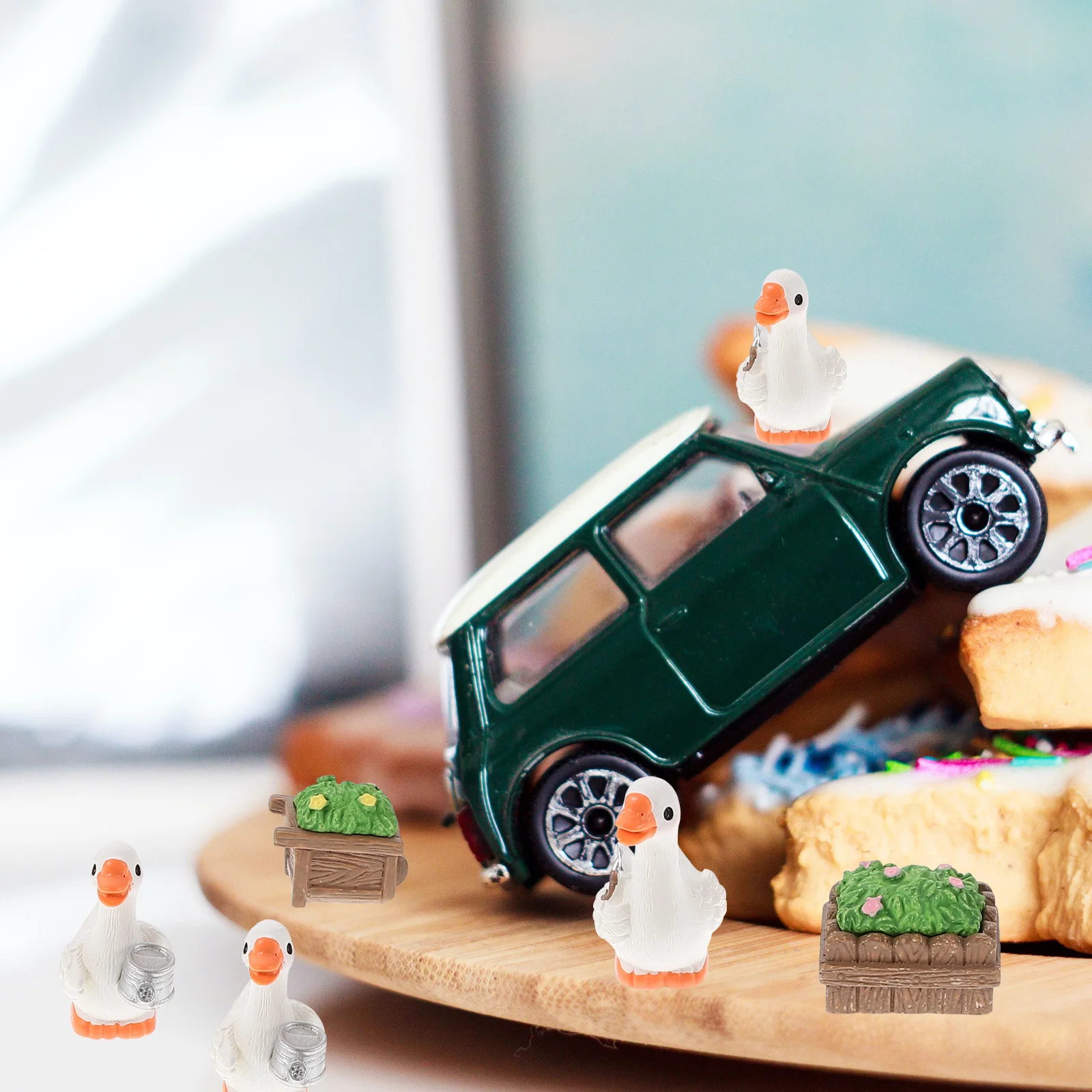 

12pcs Mini Duck Resin Figurines Home Decor Garden Ornament For Micro Landscape Succulent Bonsai Decoration Party Cake