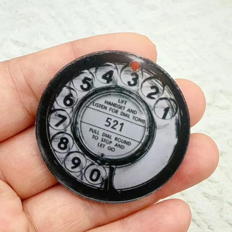 10pcs acrylic pendants suitable for jewelry production vintage radio recording tape design DIY pendants earrings necklaces