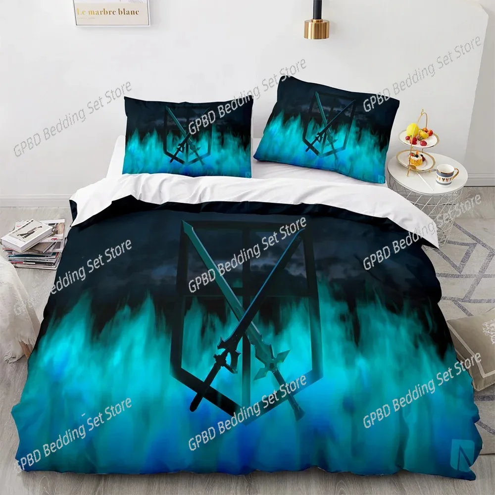 Anime Attack on Titan 3D Printed Bedding Set Duvet Cover Pillowcase Freedom Wings for Boys Kids Twin Single Full Size