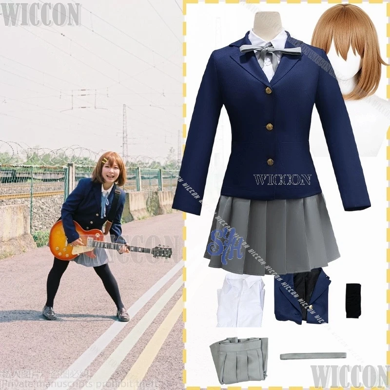 

Hirasawa Yui Anime K-ONN！Cosplay Clothes Japanese Jirai Kei Girls School Uniform Dress Coat Kawaii Cos Halloween Carnival Outfit
