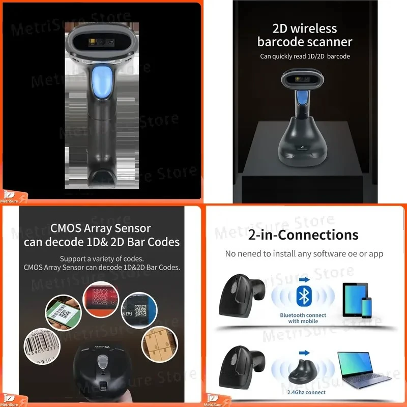 Wired Barcode Scanner 1D 2D QR Code Reader USB POS Scanner for Supermarket Retail Store Inventory Management Phone Payment