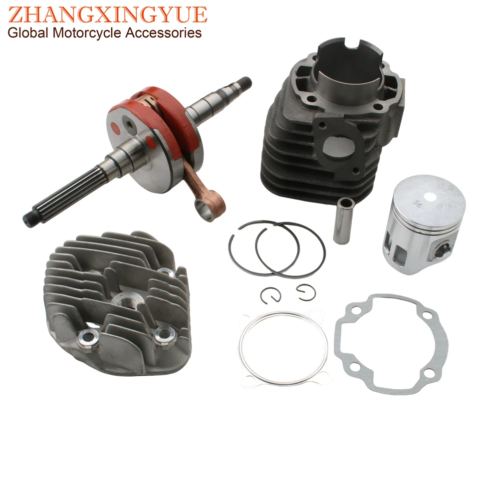 Zestaw cylindra Big Bore 56mm 128cc i wał korbowy Racing do MBK Booster 100 Nitro Ovetto 100cc 2T 4VP