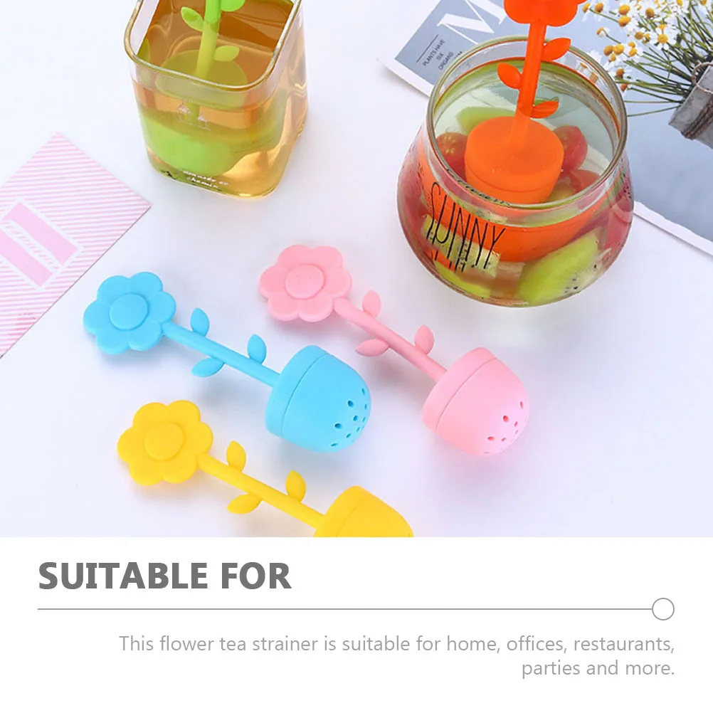 

2pcs Silicone Infuser For Loose Leaf Flower Herb Tea Reusable Tea Strainer Filter Brewing Gadget Home Office Party Kitchen Bar